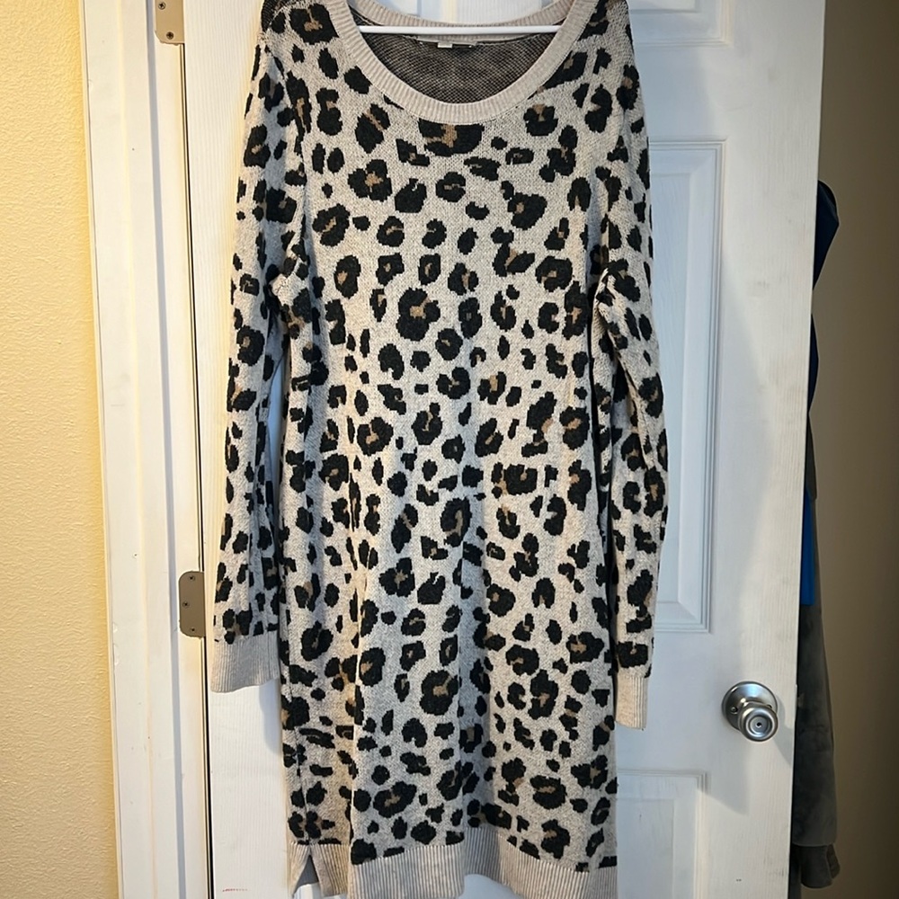 LOFT leopard sweater dress